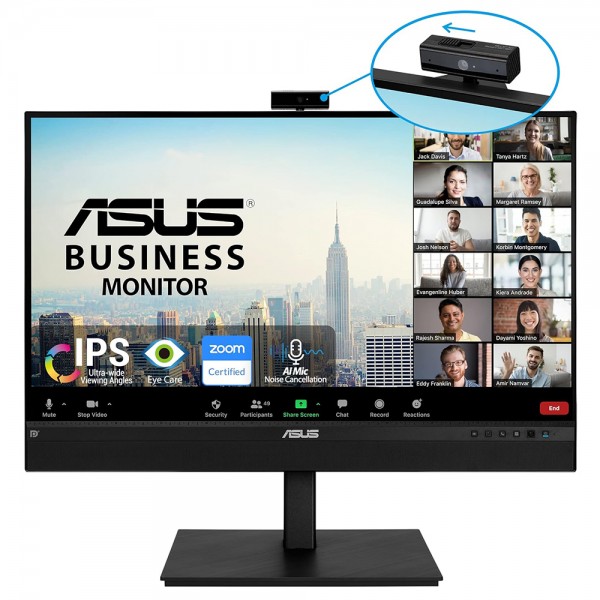 ASUS BE27ACSBK 27 2K IPS WEBCAM 2560x1440 5MS DP HDMI USB-C MM 3YIL CERCEVESIZ FLICKER-FREE DUSUK MAVI ISIK MONİTÖR