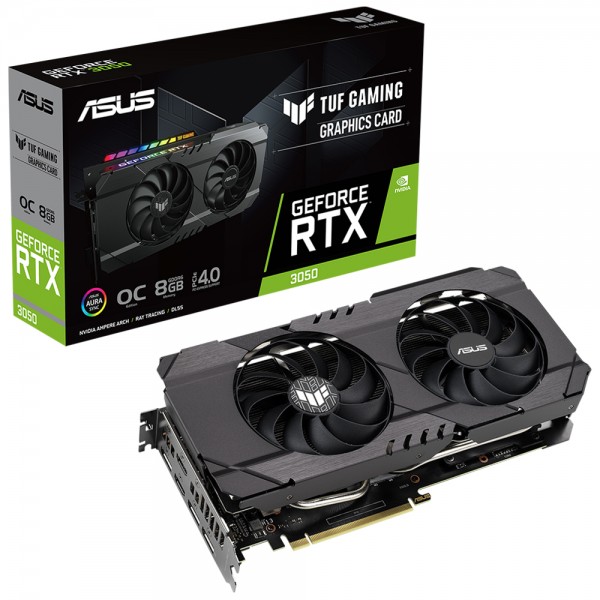 ASUS GEFORCE RTX 3050 TUF-RTX3050-O8G-GAMING 8GB GDDR6 128bit 1852MHz OC HDMI 3xDP RGB EKRAN KARTI 1