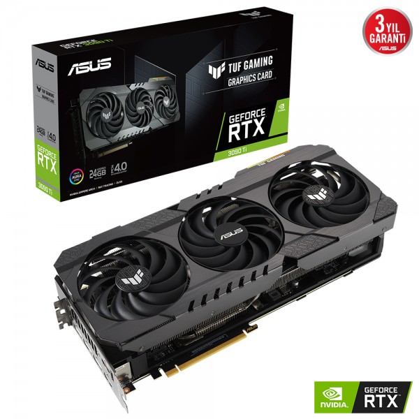 ASUS GEFORCE RTX 3090 TI TUF-RTX3090TI-24G-GAMING 24GB GDDR6X 384bit 1890MHz OC 2xHDMI 3xDP RGB EKRAN KARTI 1