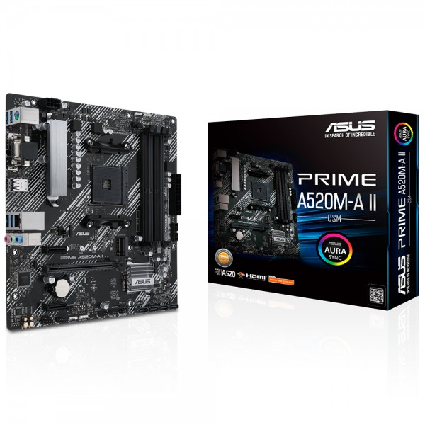 ASUS PRIME A520M-A II/CSM A520 Soket AM4 4866MHz mATX Anakart 1