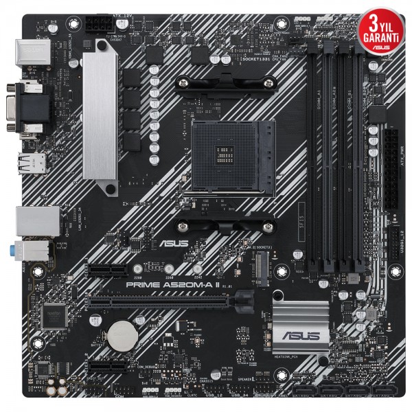 ASUS PRIME A520M-A II/CSM A520 Soket AM4 4866MHz mATX Anakart 2