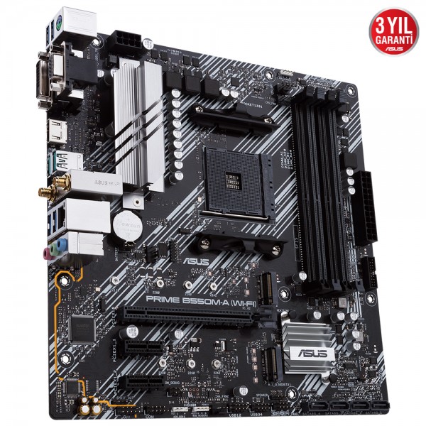 ASUS PRIME B550M-A WI-FI AMD B550 AM4 DDR4 4400MHz ARGB mATX Anakart 4