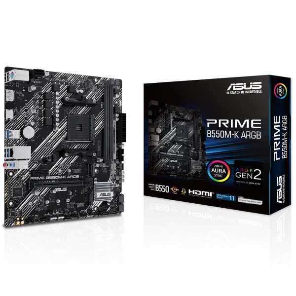 ASUS PRIME B550M-K ARGB AMD B550 AM4 DDR4 4866MHz mATX Anakart