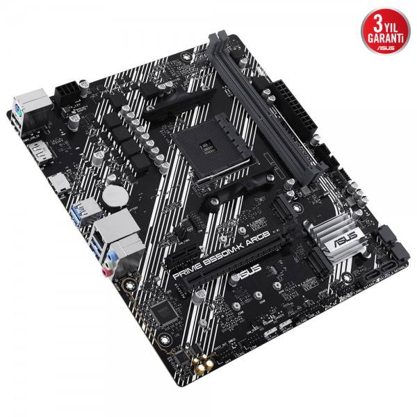 ASUS PRIME B550M-K ARGB AMD B550 AM4 DDR4 4866MHz mATX Anakart 3