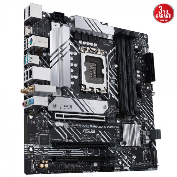 ASUS PRIME B660M-A WIFI D4 Intel B660 LGA1700 DDR4 5333MHz mATX Anakart 3