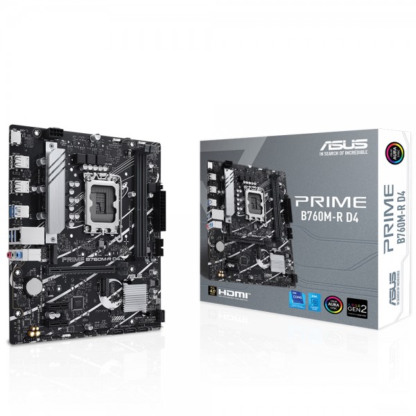 ASUS PRIME B760M-R D4 5333mhz(OC) RGB M.2 1700p mATX DDR4 Anakart