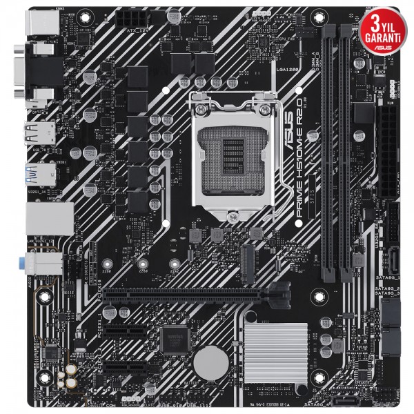 ASUS PRIME H510M-E R2.0 Intel H470 LGA1200 DDR4 3200MHz RGB mATX Anakart 2