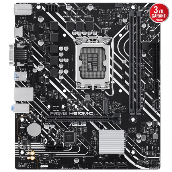 ASUS PRIME H610M-D Intel H610 LGA1700 DDR5 5600MHz mATX Anakart 2