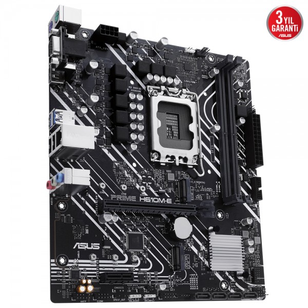 ASUS PRIME H610M-E-CSM Intel H610 LGA1700 DDR5 5600MHz mATX Anakart 4