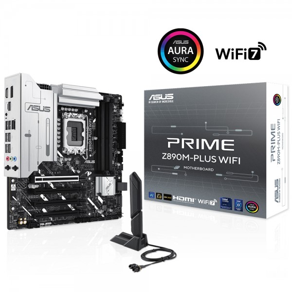 ASUS PRIME Z890M-PLUS WIFI 7600Mhz(OC) DDR5 Intel Soket 1851 mATX Anakart