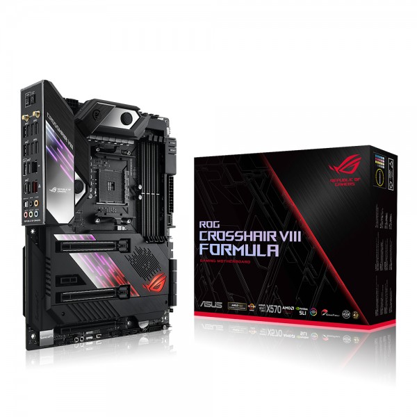 ASUS ROG CROSSHAIR VIII FORMULA AMD X570 AM4  ÇİFT M2 + 8 SATA USB 3.2 AX WİFİ AURA RGB 5G LAN ATX 128GB?A KADAR RAM DESTEĞİ 1