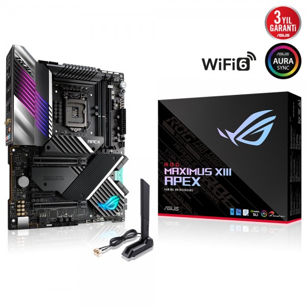 Asus ROG MAXIMUS XIII APEX Intel Z590 Soket 1200 DDR4 5333(OC)MHz ATX Gaming Anakart 1