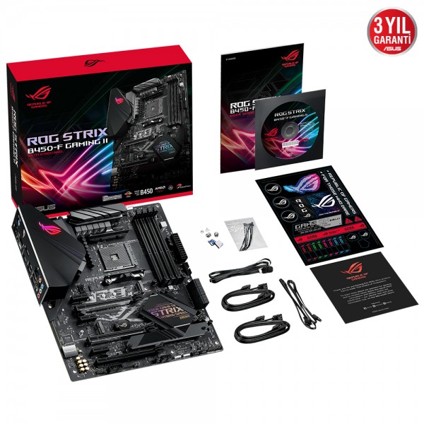 Asus ROG STRIX B450-F GAMING II AMD B450 Soket AM4 DDR4 4400(OC)MHz ATX Gaming Anakart 5