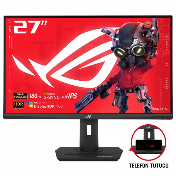 ASUS ROG STRIX XG27ACS 27" HDR400 GAMING 2K FAST IPS FREESYNC VE G-SYNC UYUMLU 2560x1440 1MS 180HZ DP HDMI USB VESA 3YIL ELMB SYNC,PIVOT Monitör 1