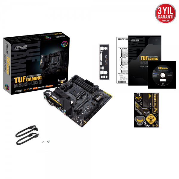 Asus TUF GAMING B450-PLUS II AMD B450 Soket AM4 DDR4 4400(OC)MHz ATX Gaming Anakart 5