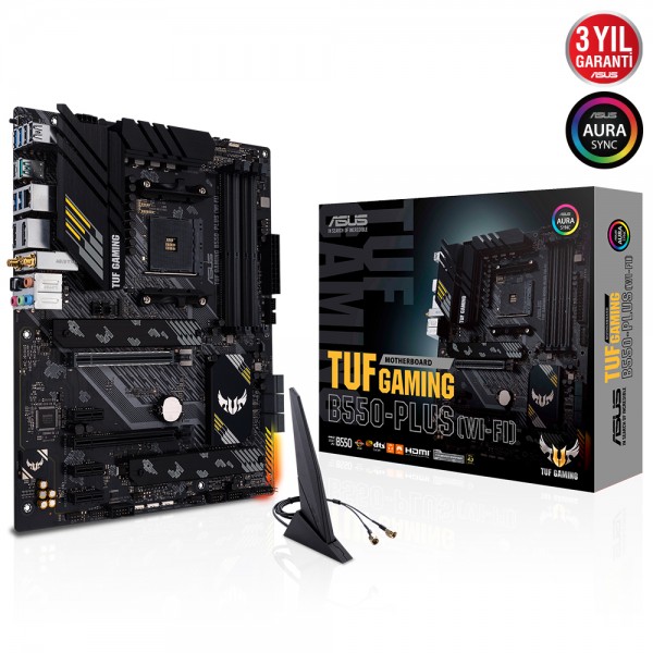 Asus TUF Gaming B550-PLUS Wi-Fi AMD B550 4800MHz DDR4 Soket AM4 ATX Anakart 1