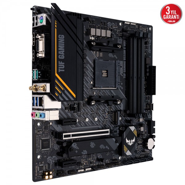 ASUS TUF Gaming B550M-E WIFI 4600(OC)MHz AMD B550 Soket AM4 DDR4 mATX Gaming Anakart 3