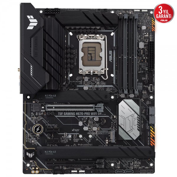 ASUS TUF GAMING H670-PRO WIFI D4 INTEL H670 SOKET 1700 DDR4 5333(OC)MHz ATX GAMING ANAKART 2