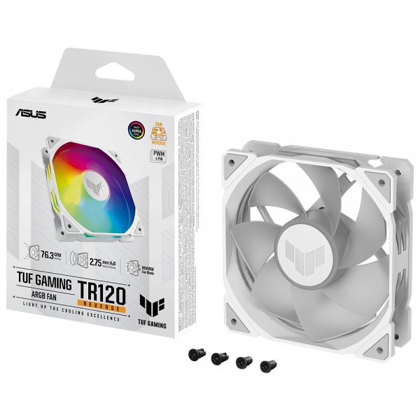 ASUS TUF TR120 Reverse ARGB 120mm Beyaz Kasa Fanı