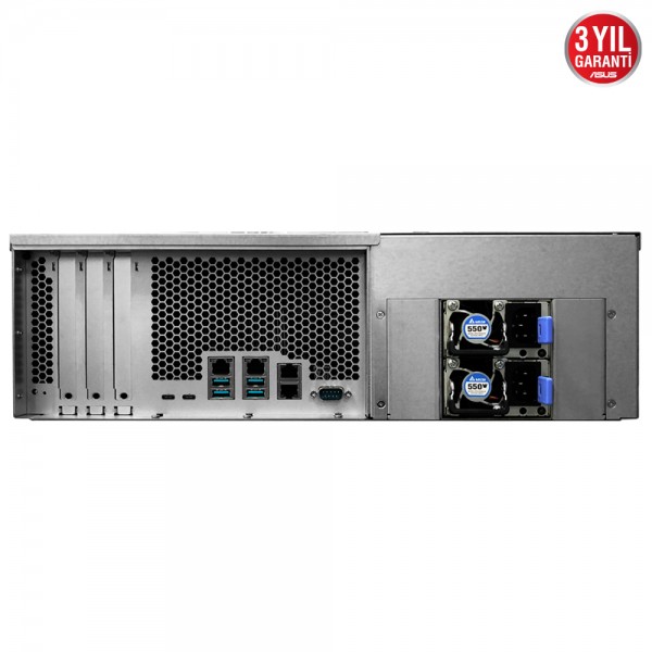 ASUSTOR AS7116RDX INTEL E-2224 16 YUVALI (16X20TB DESTEĞİ) 8GB DDR4 ECC (128GB RAM DESTEĞİ) M.2 X2 1GBE X4 PCIE X3 USB 3.2 X6 PSU X2 5