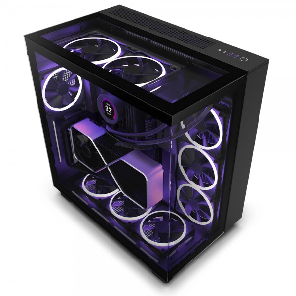 NZXT H9 Elite Black Tempered Glass RGB USB 3.2 ATX Mid Tower Kasa