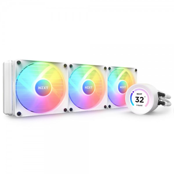 NZXT Kraken Elite 360 White RGB AIO LCD Display 360 mm Intel 1700p/AMD Uyumlu Sıvı Soğutucu